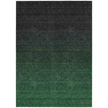 8' X 10' Emerald And Charcoal Abstract Washable Indoor Outdoor Area Rug