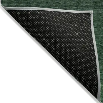 8' X 10' Emerald And Charcoal Abstract Washable Indoor Outdoor Area Rug