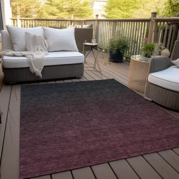 5' X 8' Merlot And Charcoal Abstract Washable Indoor Outdoor Area Rug