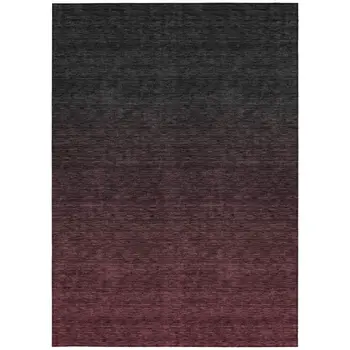 9' X 12' Merlot And Charcoal Abstract Washable Indoor Outdoor Area Rug