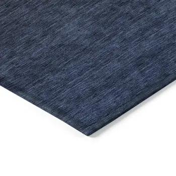 3' X 5' Navy Blue And Charcoal Abstract Washable Indoor Outdoor Area Rug
