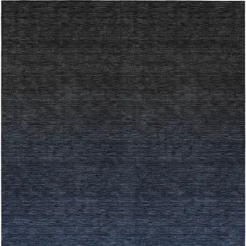 10' X 14' Navy Blue And Charcoal Abstract Washable Indoor Outdoor Area Rug