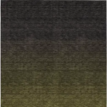 5' X 8' Olive Green And Charcoal Abstract Washable Indoor Outdoor Area Rug