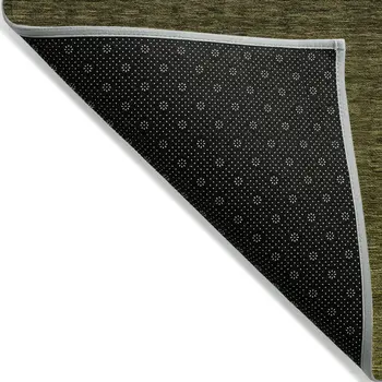 10' X 14' Olive Green And Charcoal Abstract Washable Indoor Outdoor Area Rug