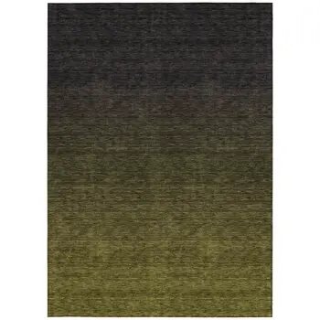 10' X 14' Olive Green And Charcoal Abstract Washable Indoor Outdoor Area Rug