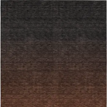 5' X 8' Orange And Charcoal Abstract Washable Indoor Outdoor Area Rug