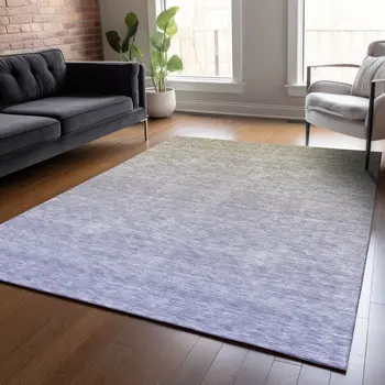 8' X 10' Beige Tan And Blue Ombre Washable Indoor Outdoor Area Rug