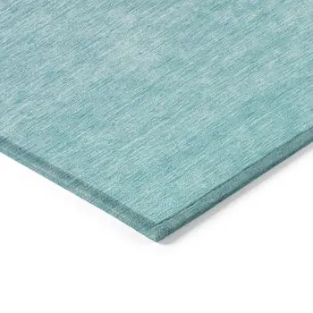 8' X 10' Sky Blue And Teal Blue Ombre Washable Indoor Outdoor Area Rug