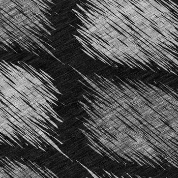 8' Black Silver And Gray Round Ikat Washable Indoor Outdoor Area Rug