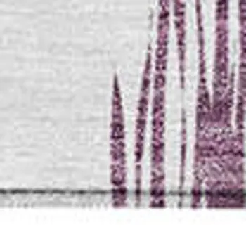 10' X 14' Purple Plum And Ivory Ikat Washable Indoor Outdoor Area Rug