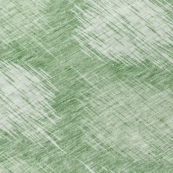 8' Mint Green And Fern Green Round Ikat Washable Indoor Outdoor Area Rug