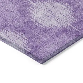3' X 5' Plum Purple And Lavender Ikat Washable Indoor Outdoor Area Rug