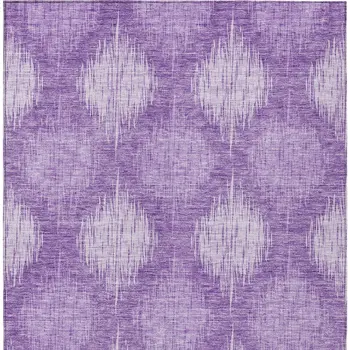 5' X 8' Plum Purple And Lavender Ikat Washable Indoor Outdoor Area Rug
