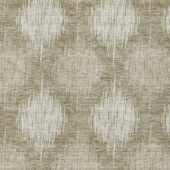 9' X 12' Taupe And Beige Ikat Washable Indoor Outdoor Area Rug