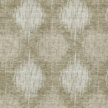 10' X 14' Taupe And Beige Ikat Washable Indoor Outdoor Area Rug