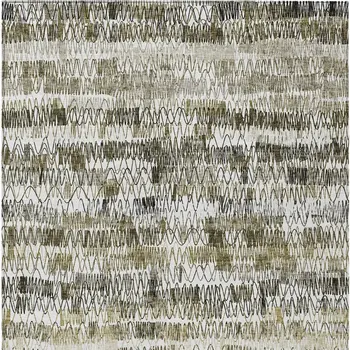 8' X 10' Taupe Beige And Tan Striped Washable Indoor Outdoor Area Rug