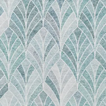 8' X 10' Aqua Mint Green And Silver Geometric Washable Indoor Outdoor Area Rug