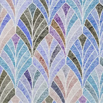 3' X 5' Blue Brown And Purple Geometric Washable Indoor Outdoor Area Rug