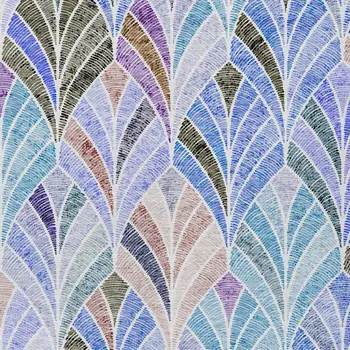 5' X 8' Blue Brown And Purple Geometric Washable Indoor Outdoor Area Rug