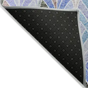 10' X 14' Blue Brown And Purple Geometric Washable Indoor Outdoor Area Rug