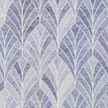 5' X 8' Denim Blue And Sky Blue Geometric Washable Indoor Outdoor Area Rug