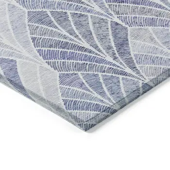 9' X 12' Denim Blue And Sky Blue Geometric Washable Indoor Outdoor Area Rug