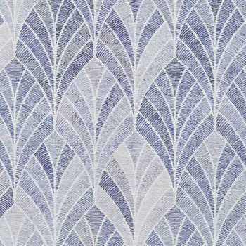 9' X 12' Denim Blue And Sky Blue Geometric Washable Indoor Outdoor Area Rug
