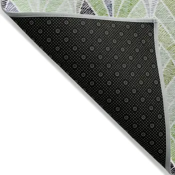 8' X 10' Artichoke Green And Mint Green Geometric Washable Indoor Outdoor Area Rug