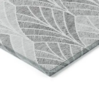 10' X 14' Gray Charcoal And Ivory Geometric Washable Indoor Outdoor Area Rug