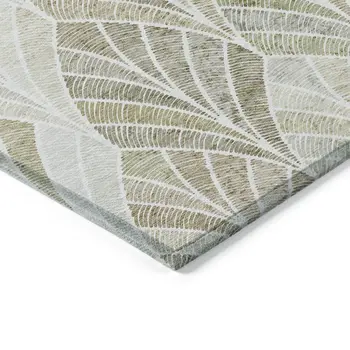 10' X 14' Khaki Tan And Beige Geometric Washable Indoor Outdoor Area Rug