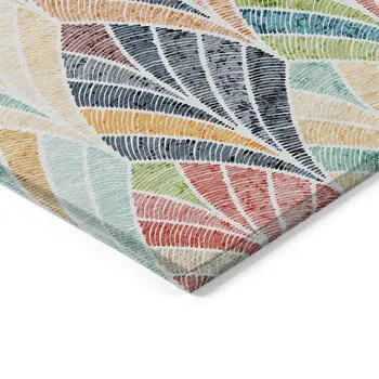 10' X 14' Orange Copper And Gold Geometric Washable Indoor Outdoor Area Rug