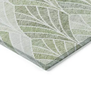 3' X 5' Sage Artichoke Green And Mint Green Geometric Washable Indoor Outdoor Area Rug