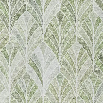 9' X 12' Sage Artichoke Green And Mint Green Geometric Washable Indoor Outdoor Area Rug