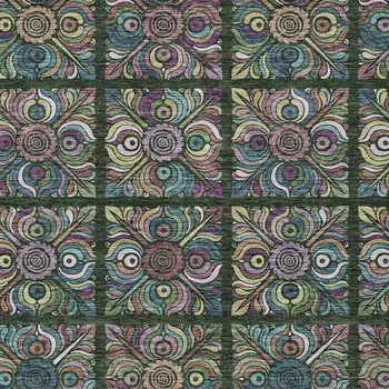3' X 5' Fern Green Purple And Teal Blue Medallion Washable Indoor Outdoor Area Rug