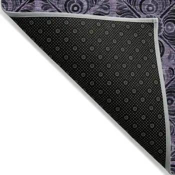 10' X 14' Purple Plum And Charcoal Medallion Washable Indoor Outdoor Area Rug