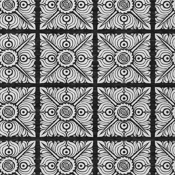 8' X 10' Black Ivory And Gray Medallion Washable Indoor Outdoor Area Rug