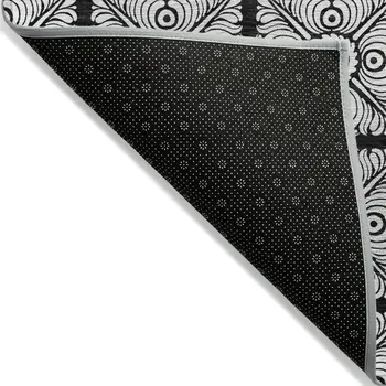 9' X 12' Black Ivory And Gray Medallion Washable Indoor Outdoor Area Rug