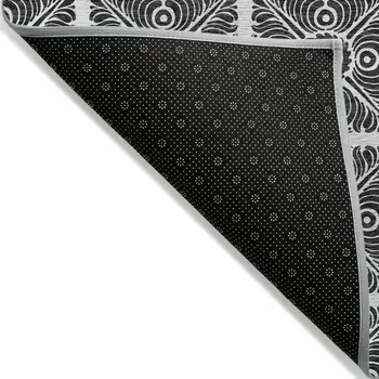 3' X 5' Ivory And Black Medallion Washable Indoor Outdoor Area Rug
