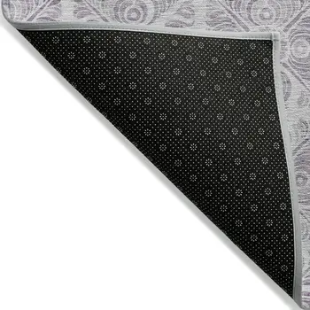 8' X 10' Lavender And Silver Medallion Washable Indoor Outdoor Area Rug