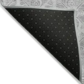 3' X 5' Silver And Gray Medallion Washable Indoor Outdoor Area Rug
