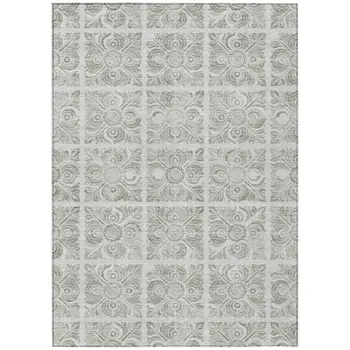3' X 5' Taupe Beige And Tan Medallion Washable Indoor Outdoor Area Rug