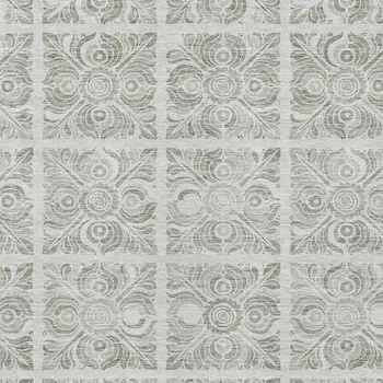 5' X 8' Taupe Beige And Tan Medallion Washable Indoor Outdoor Area Rug