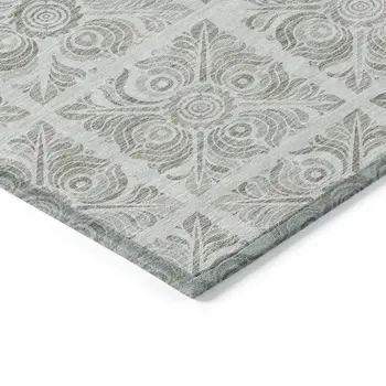 9' X 12' Taupe Beige And Tan Medallion Washable Indoor Outdoor Area Rug