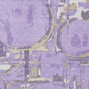 10' X 14' Lavender Lilac And Purple Geometric Washable Indoor Outdoor Area Rug