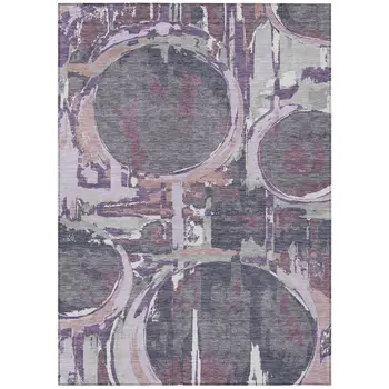 3' X 5' Purple Lavender And Plum Geometric Washable Indoor Outdoor Area Rug