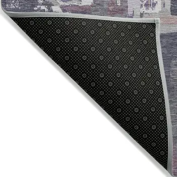 3' X 5' Purple Lavender And Plum Geometric Washable Indoor Outdoor Area Rug