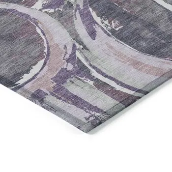 3' X 5' Purple Lavender And Plum Geometric Washable Indoor Outdoor Area Rug