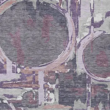 3' X 5' Purple Lavender And Plum Geometric Washable Indoor Outdoor Area Rug