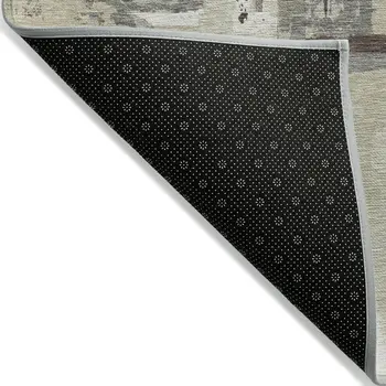 5' X 8' Tan Taupe And Beige Geometric Washable Indoor Outdoor Area Rug
