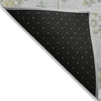 8' X 10' Silver Gray And Gold Floral Washable Indoor Outdoor Area Rug